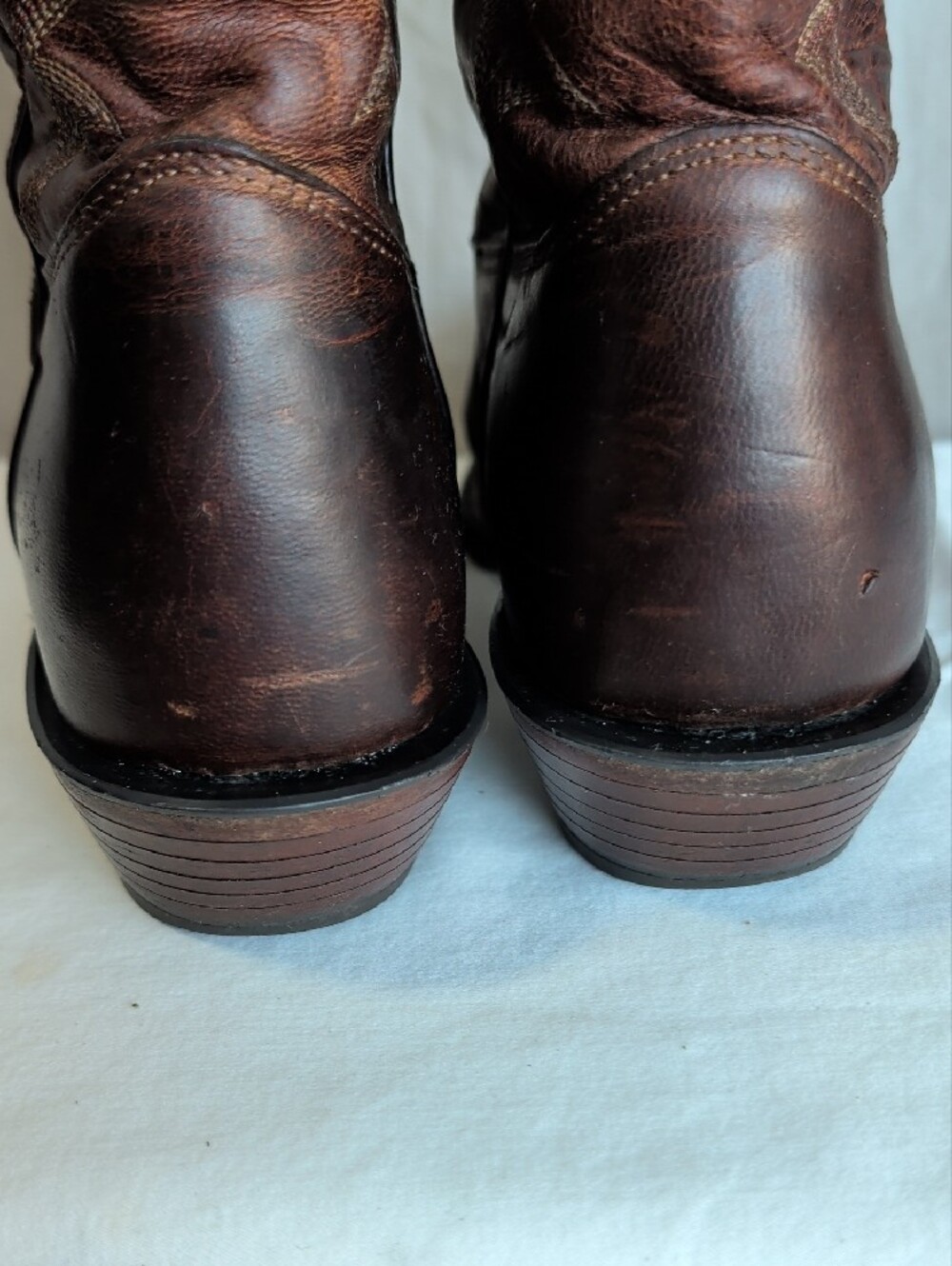Women's Tony Lama Dark Brown Embroidered Leather Western Boots Sz 9b - Picture 6 of 12